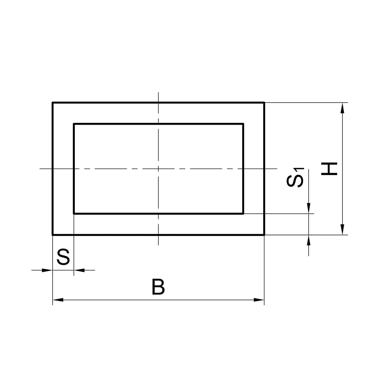 Профиль алюминиевый прямоугольный 20x20x2