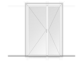 Дверь двупольная 2100х1400 открывание внутрь (68 мм)